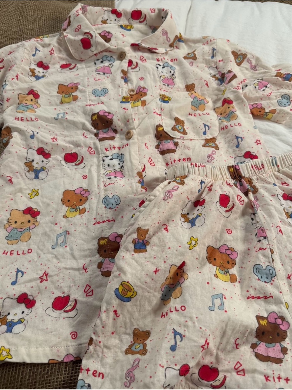 NWT Hello Kitty Cotton Pajama Set